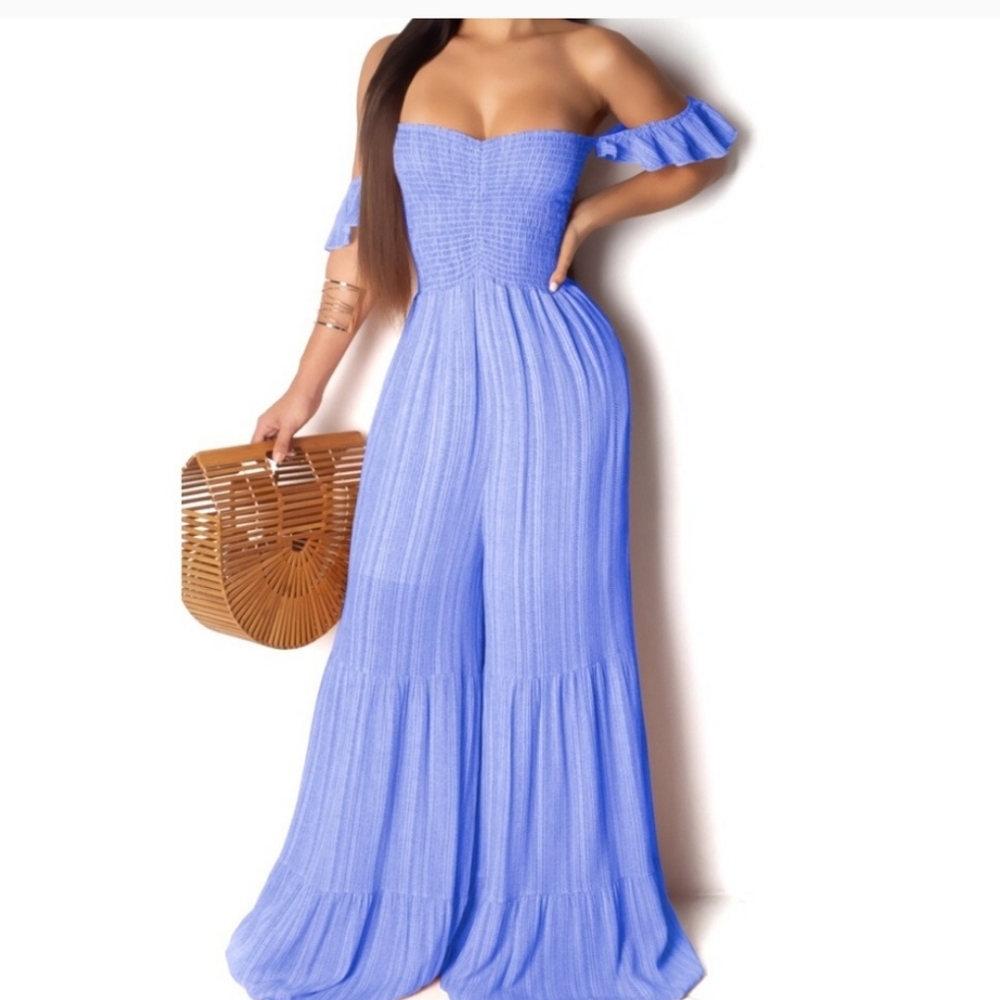 Bell Bottom Jumpsuit Strapless Romper Flare Pants